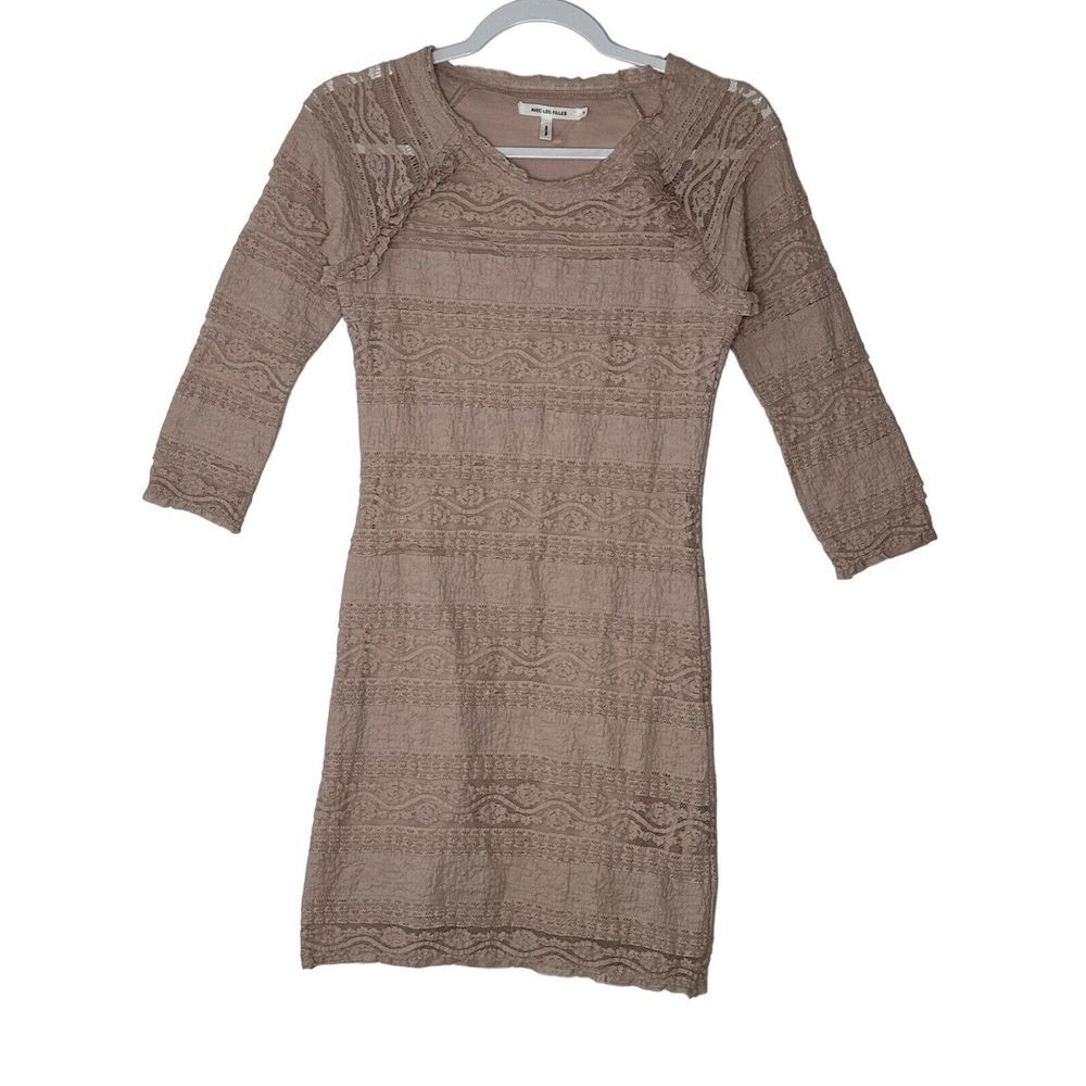 AVEC LES FILLES Dress Anthropology Women's Mini Mauve Stretch ‎ Size XS NWOT